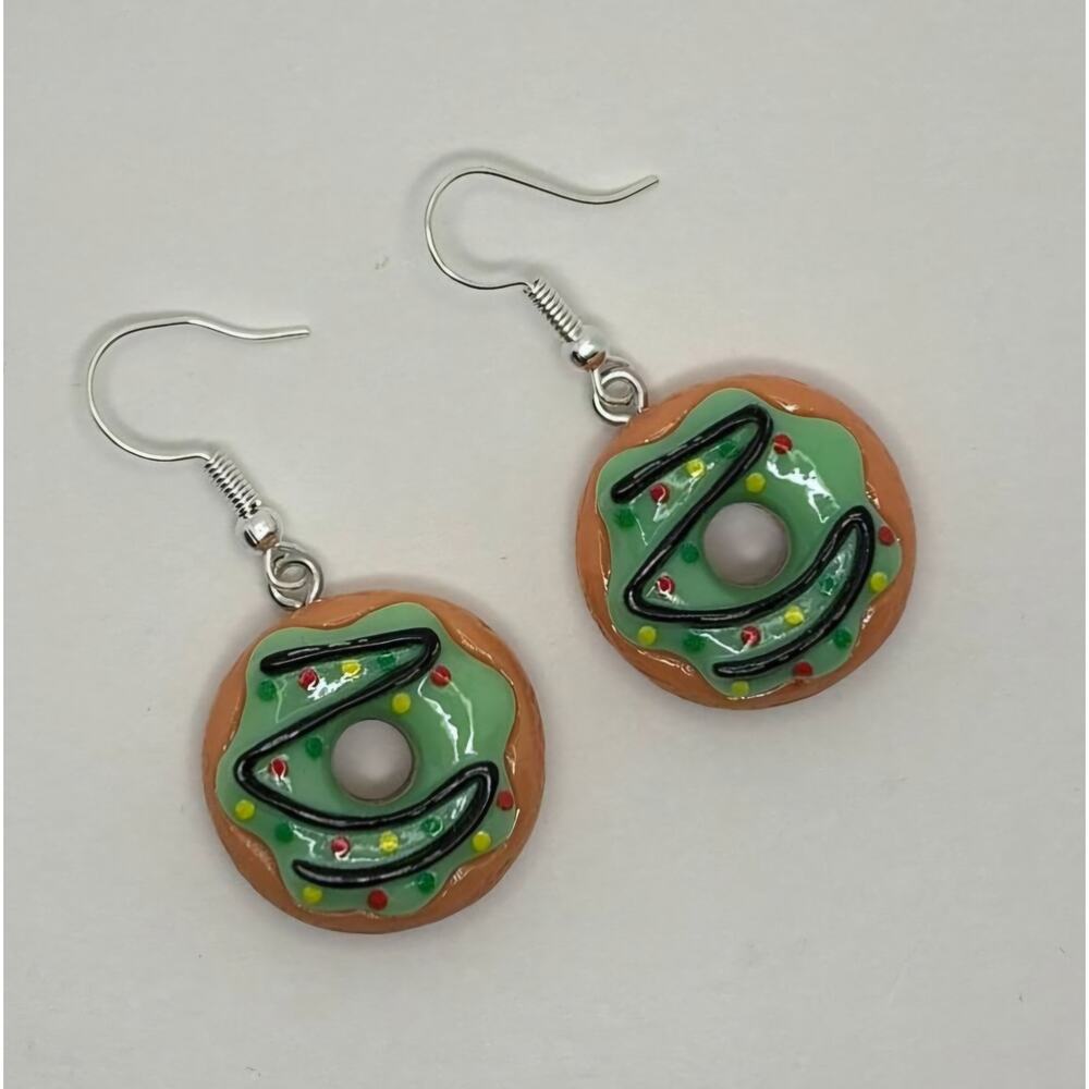 **5 for $25**/ Dangle Green Donut Earrings for Pierced Ears, NWOT